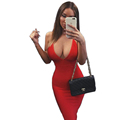 Sexy Club Dress 2016 Sleeveless Elastic Cotton Elegant Sexy Midi Pencil Bandage Bodycon Dress Women Party