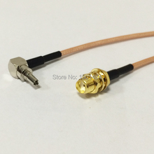 New SMA Female Jack Connector Switch CRC9 Male Plug Right Angle Convertor RG316 Cable 15CM 6″ Adapter