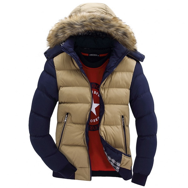Contrast Color Hooded Design Men Parka Size M 3XL Casual Fit Men s Winter Jacket Stand
