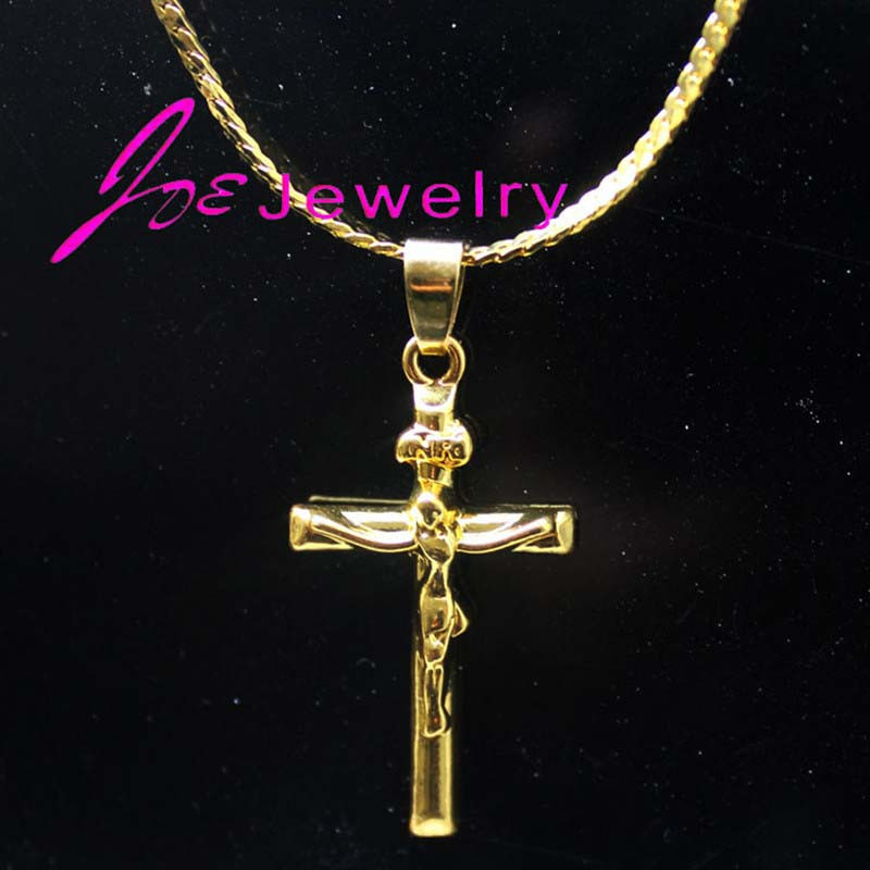 Gold-Jesus-Piece-Cross-Necklace