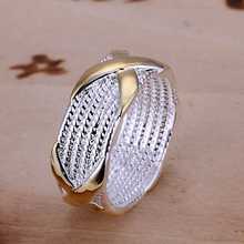 Free Shipping 925 Sterling Silver Ring Fine Fashion Color Separation X Silver Jewelry Ring Women&Men Gift Finger Rings SMTR013