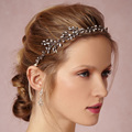 Silver Rhinestone Tiaras Bridal Headband Hair Vine Jewelry Handmade Women Headpiece Wedding Hair Accessories Tiara