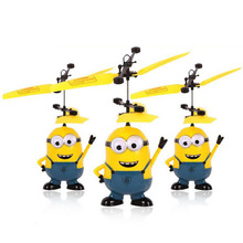Remote sensing aircraft small yellow People Children toys flying electric mini helicopter ruggedness suspension