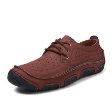 New 2015 Handmade High Quality Men Flat Shoes Genuine Leather Breathable Casual Moccasins Summer Men Loafers