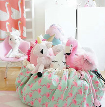 Mother Care Flamingos Bags Baby Play Pouch Kids Play Mat Blanket Canvas Toys Storage Bag Mummy opbergtas Travel Round Carpet zak
