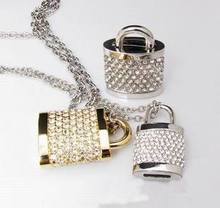 Jewelry Pen Drive 1TB Lock Crystal 128gb 16gb 32gb Usb Flash Drive 2TB Memory Stick Card Pendrive 512 GB Gift Gadget 64GB 2.0
