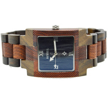 Vogue Style Square Designer Men s Watch Black Sandalwood And Red Sandalwood Made Men s Natural