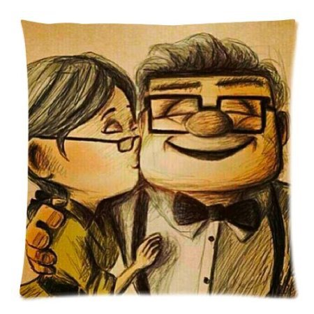 Pixar cars Carl y Ellie True Love funda de almohada almohada Protector de la cubierta 18 " x 18 " dos caras(China (Mainland))