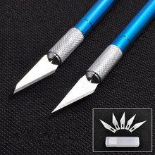 Metal Handle Scalpel Tool Craft Knife Cutter Engraving Hobby Knives + 6 pcs Blade for Mobile Phone Laptop PCB Repair Hand Tools