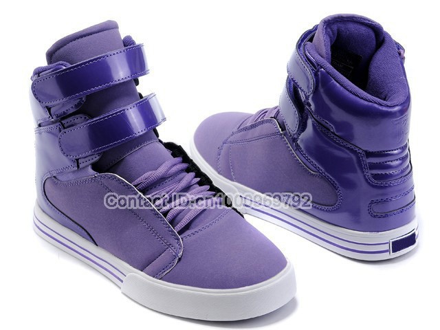 2014 Justin Bieber Sup TK Society Purple Patent Leather High Skate Shoes_2
