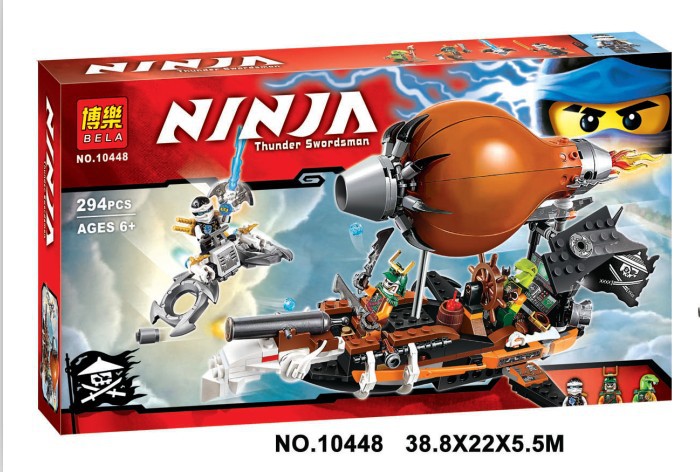 Bela 10448 Ninja Thunder Swordsman Airship Bricks Minifigures Building Block Minifigue Toys Compatible With Lego