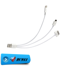 20cm TPE Universal 3 IN 1 USB Charger Cable for iPhone 4s 5s 6s for Android Phone witn 10 1.0 Copper Wire Free Shipping