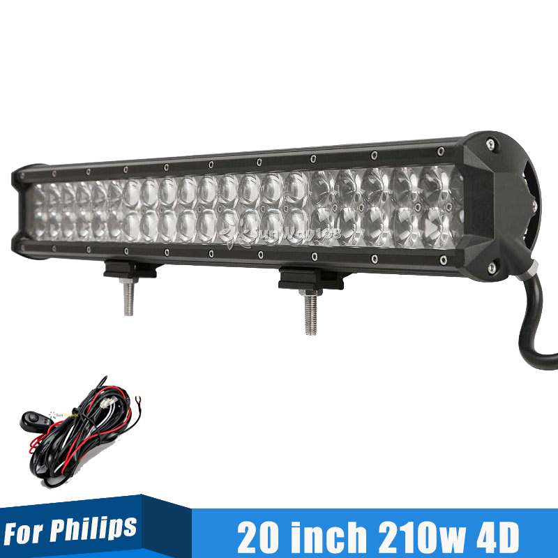 Гаджет  20inch 210W 5w*42 For Philips LED Light Bar Work Lamp Spot Flood Combo Beam Fit SUV Golf Offroad Vehicle Car Lighting None Автомобили и Мотоциклы