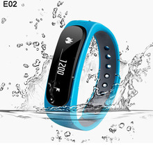 E02 Smart Bracelet Bluetooth 4.0 Fashion Waterproof Sport Watch Anti-lost Pedometer /SMS Reminder Wristband Wearable Device