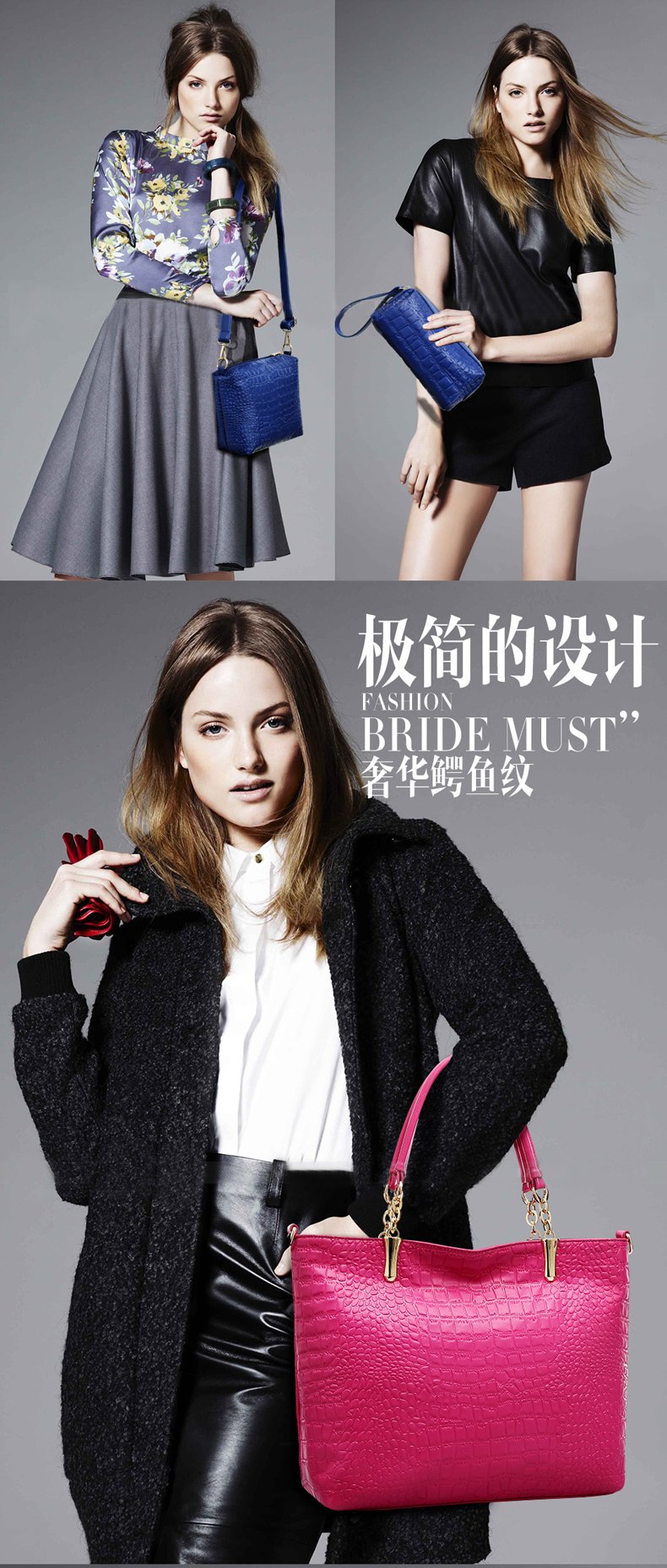 2015 Fashion Brand GENUINE LEATHER Handbag Women Vintage Tote Cow