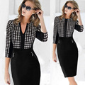 2016 NEW Elegant Fashion Wear To Work Office Business OL style Party Slim Sexy Pencil V