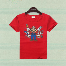 Boy clothes cotton cute cartoon t-shirt super mario brother short sleeve children shirts boys clothing girls t-shirt kids tees