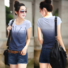 New 2015 Women Fashion Short Sleeve Letter Print Cotton T Shirt Women s Slim Body Loose