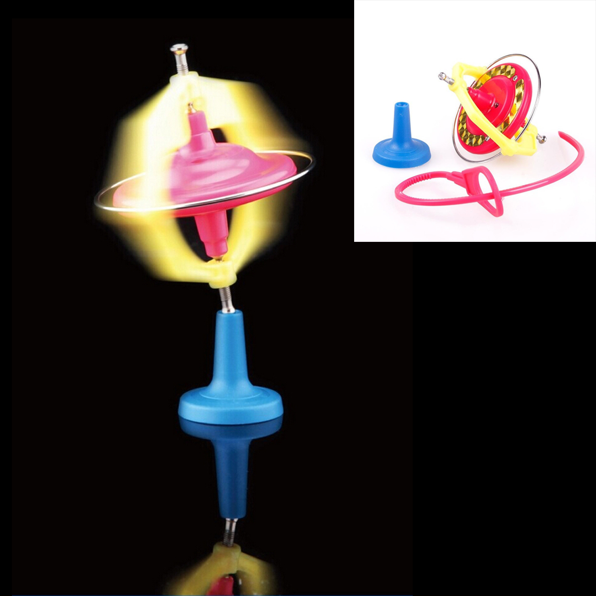 Creative Magic UFO Whirling Spinning Toy Gyroscope with LED Light