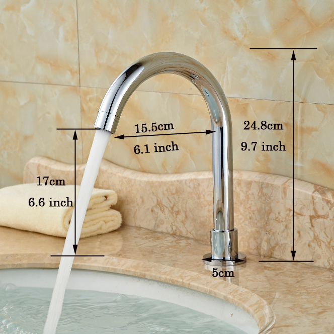 Bright Chrome Deck Mounted 3 Holes Basin Sink Faucet