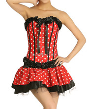 Jusian Women’s Sexy Corset Lingerie Boned Bustier Shaper Underwear Red Color XM-5821A