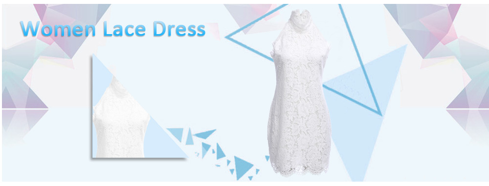 VESTLINDA White Lace Dress Women 2017 Summer Sexy Bodycon Dress Stand Collar Sleeveless Vestidos De Festa Ladies Mini Dresses 014