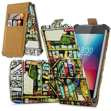 Fly IQ4504 Quad EVO Energie 5 Case Universal 5 Inch Phone Flip PU Leather Printed Cases