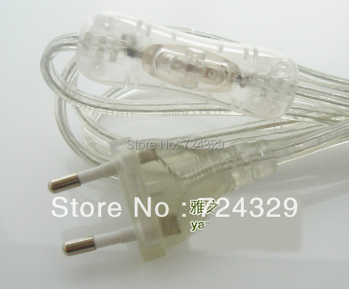 Lamp switch line power switch cable table lamp power cord 304 switch cable Europe plug Transparent 1PC 1.8M Free shipping
