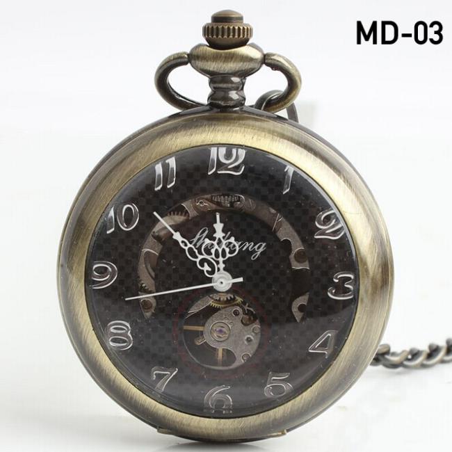 Vintage Noble Bronze Skeleton Mechanical Pocket Watch Steampunk Hollow Eagel mechanical pocket DROP SHIPPING 