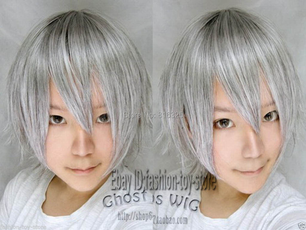 DM690023 Vogue short Silver gray straight cosplay men s hair full wigosplay Wig