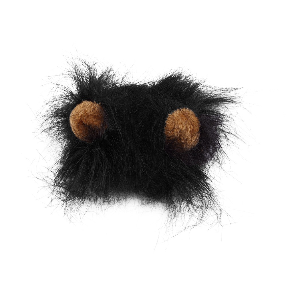 Pet Cat Dog Emulation Lion Hair Mane Ears Head Cap Autumn Winter Dress Up Costume Muffler Scarf (6)