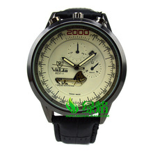 2015 relojes de hombre de regalo de lujo clásica correa de cuero calendario hombres reloj Casual de negocios