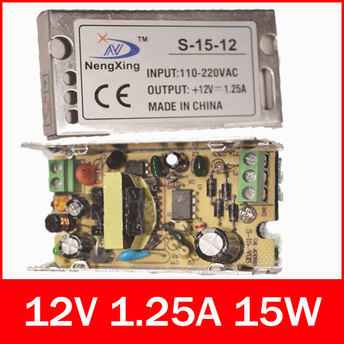 2015 new 1pcs LED Switching Power Supply 15w 12v 1 25A LED monitor power Outdoor Power