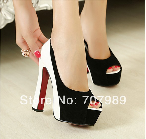 2016 New Fashion Womens Peep toe Pumps Brand High Heels Woman Pumps Ladies High Heeled Dress