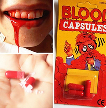 Free Shipping Funny Blood Pill Trick Toys Whimsy Prop Vomiting Blood Capsule April Fool’s Day Joke Toys