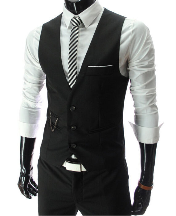 2016 New Arrival Dress Vests For Men Slim Fit Mens Suit Vest Male Waistcoat Gilet Homme