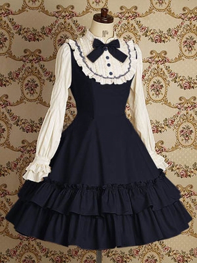 Free shipping women summer dress Maid cosplay lolita Dress Retro lace daily dress medieval gothic dress for girl