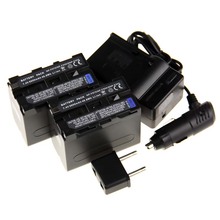 ( 4 шт / 1 комплект ) NP-F970 NP F970 камера аккумулятор + зарядное устройство + автомобильное зарядное устройство вилка для Sony NP-F960 NP-F950 NP-F930