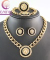 New Vintage Lion Head Myth Medusa Pendant Necklace Earrings Bracelet Ring Gold Plated Rhinestone Fashion Jewelry
