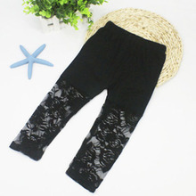 Children Girls Capris Ballet Dance Lace Modal Cropped Capris Pants 2 7Y