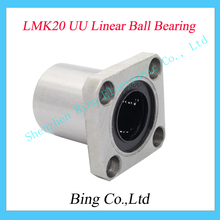 4pcs/lot LMK20UU LMK20 20mm flange linear ball bearing bushing for 3d printer linear shaft guide rail rod round shaft cnc parts