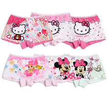 5Pcs 2016 Baby Girls Underwear Cotton Panties For Girls Kids Hello Kitty Short Briefs Children Minion Undies Underpants