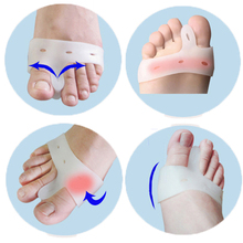 2Pairs Foot Care Bunion Silicone Toe Seperating Gel Hallux Valgus Corrector Alignment Separators Stretchers Bunion Protector