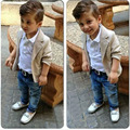 Wholesale Baby Boutique Clothing Kids Boy 3pcs set Blazer T Shirt Pants Gentleman Casual Wedding Suits