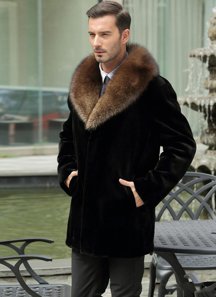 fur coat with collar