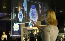 Dual touch Transparent 84″ interactive touch foil for shop window advertising, trade show