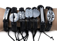 10pcs Tribal Men’s Alloy leather bracelet cuff Jewelry JOB LOTS WHOLESALE bulk
