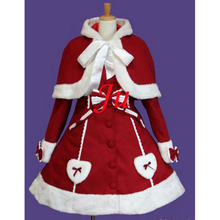 Free Shipping Gothic Lolita Punk Sweet Wool Coat Cape Dress Cosplay Costume Tailor-made