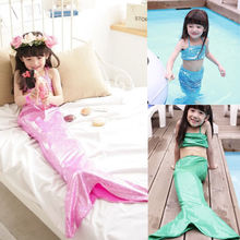 Princess Baby Kids Girls Mermaid Bikini Dress 3 Pieces Set Suit Costume Clothes Fashion 2016