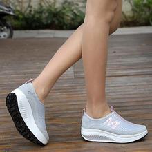 Female swing shoes summer gauze breathable pumps wedges platform slimming women s shoes A656